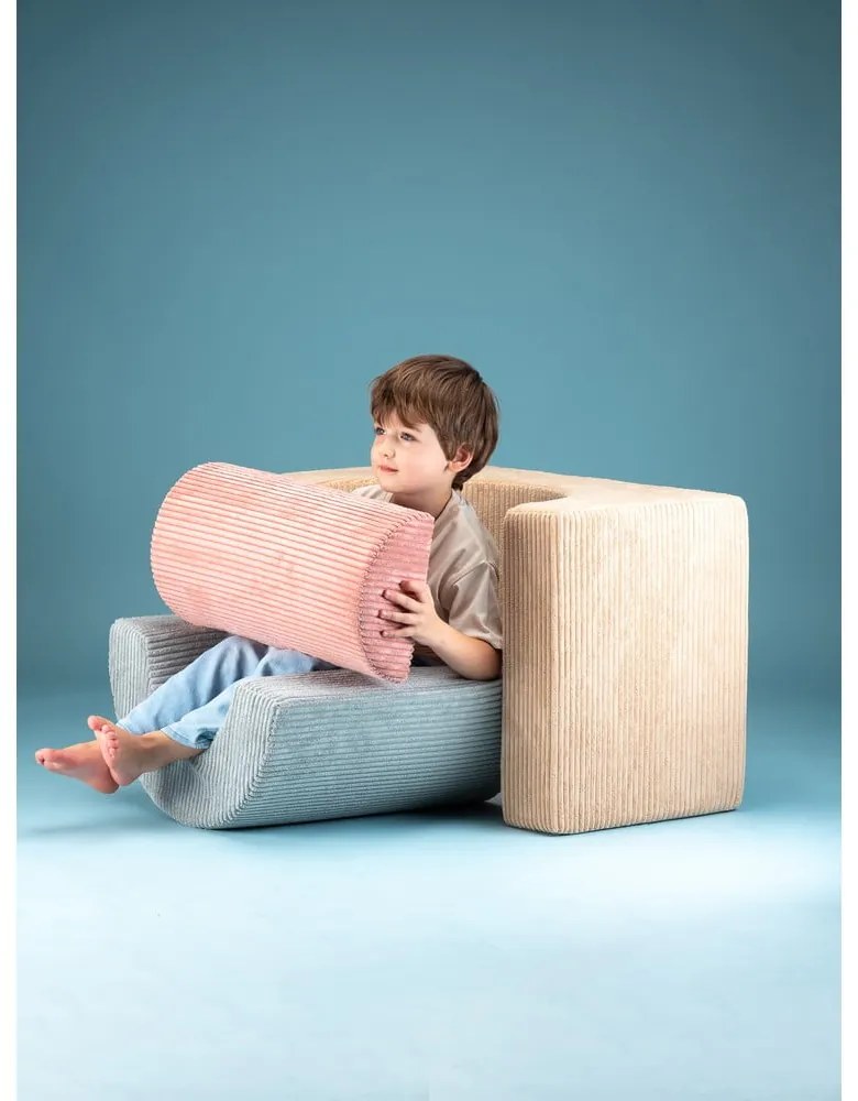 Jasnobrązowy sztruksowy piankowy plac zabaw 3 szt. wysokość 37 cm 75x49 cm Rainbow Montessori – Wigiwama