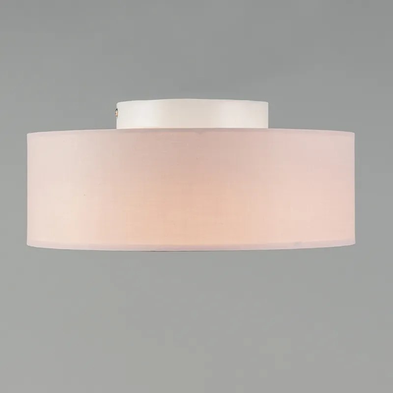Lampa sufitowa różowa 30 cm z wbudowanym LED - Drum LED Nowoczesny Oswietlenie wewnetrzne