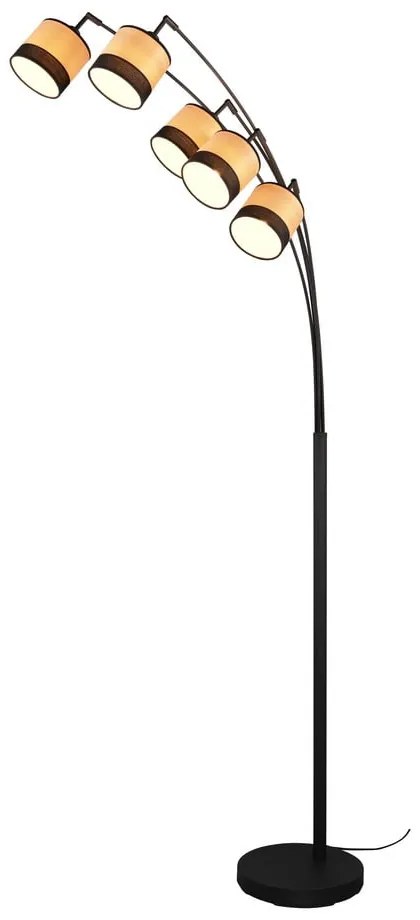 Czarno-naturalna lampa stojąca (wys. 200 cm) Bolzano – Trio