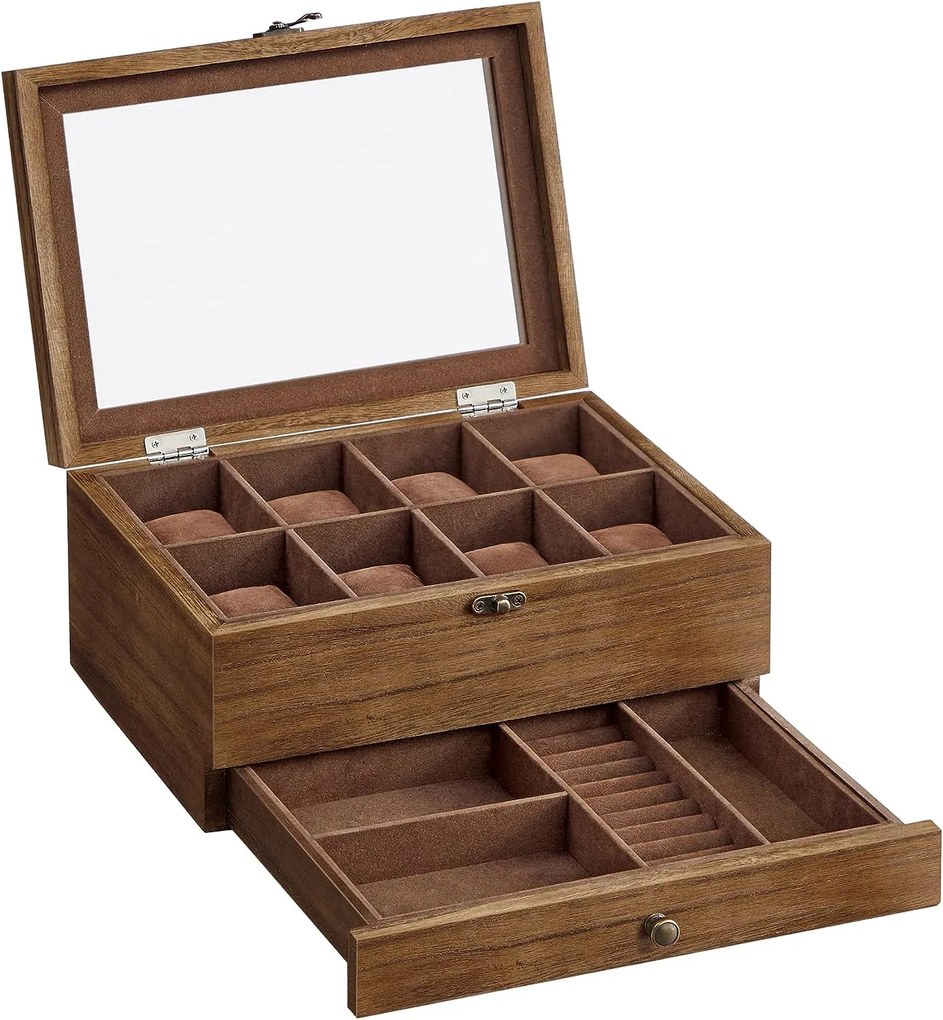 Kasetka drewniana, Elegancka, na Zegarki, Biżuterię JOW008K01