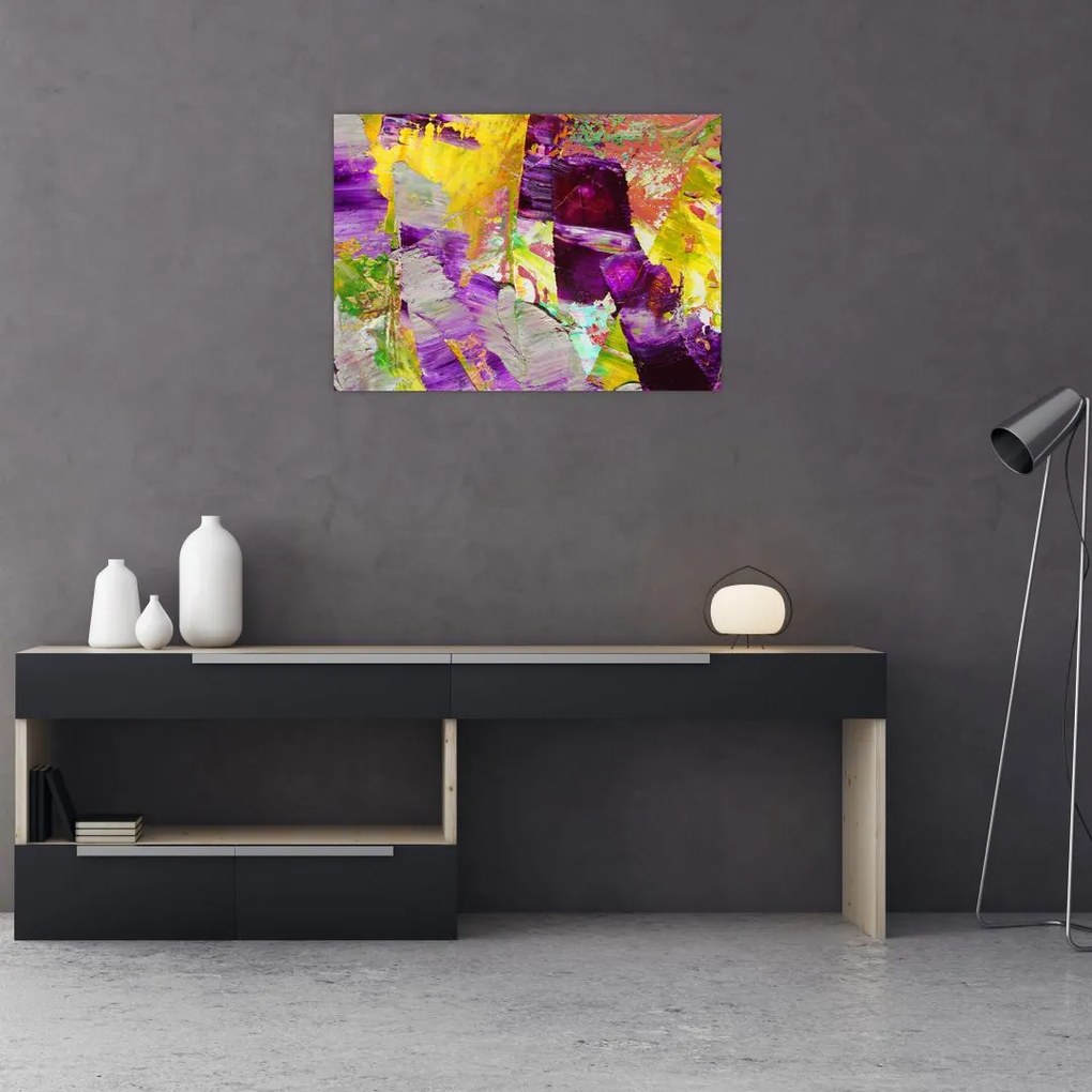Obraz na szkle abstrakcji - malarstwo (70x50 cm)