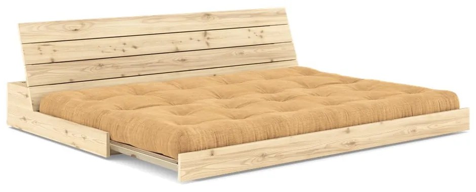 Jasnobrązowa sztruksowa rozkładana sofa 196 cm Base – Karup Design