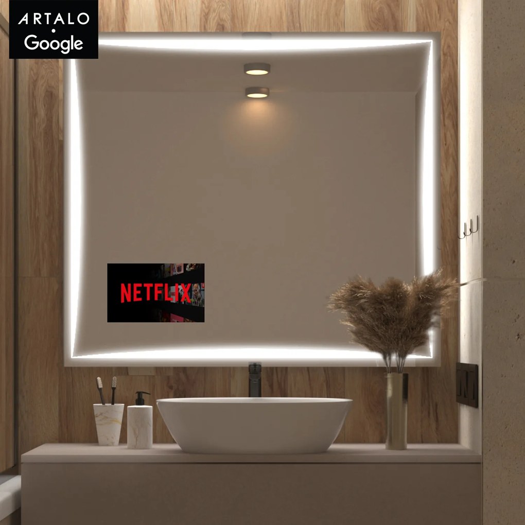 SMART LED lustro do łazienki z oświetleniem M5 premium + SmartScreen with Google TV