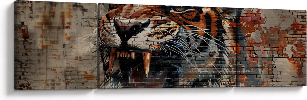 Obraz - Tygrys z cegieł (170x50 cm)