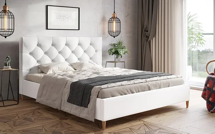 Dwuosobowe łóżko z zagłówkiem 180x200 Sobral - 36 kolorów