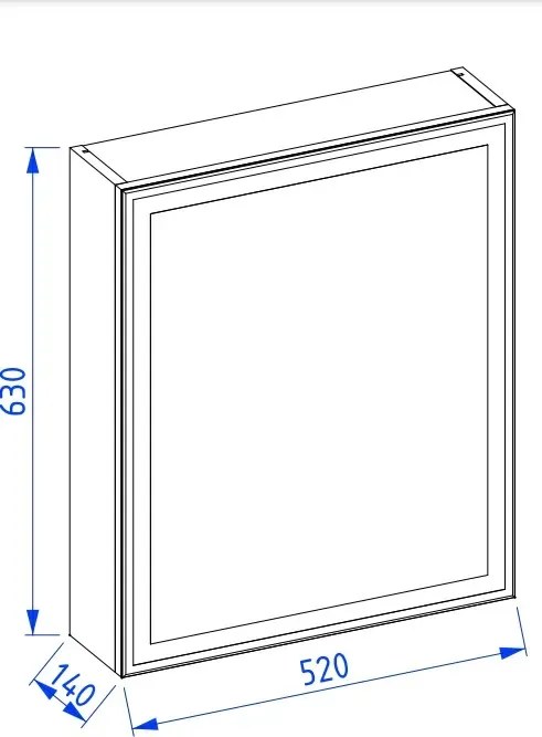 Szafka łazienkowa z lustrem NEO 52 cm biały połysk z oświetleniem LED KROFAM