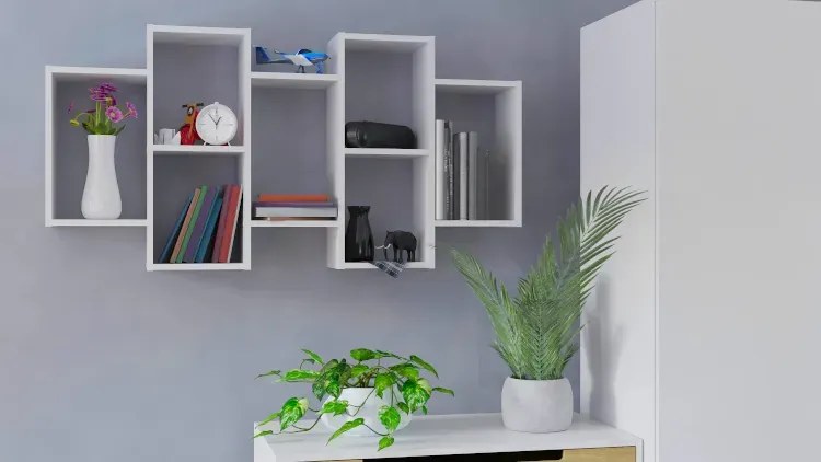 Biały wiszący regał ścienny W6-B13