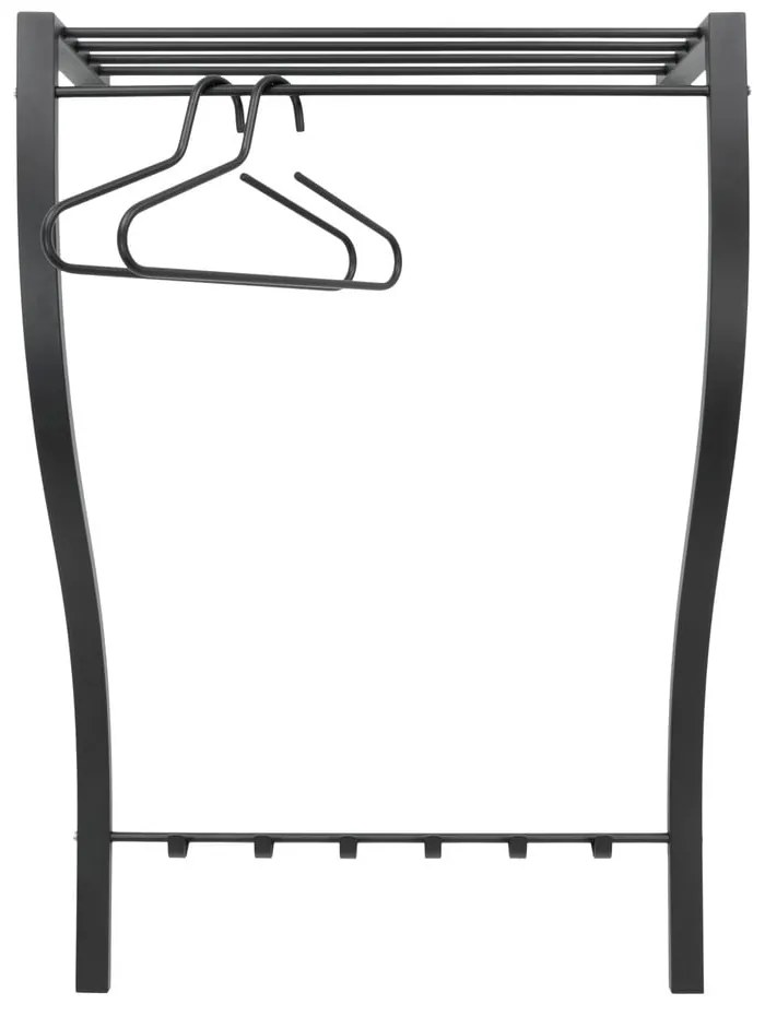 Czarny metalowy wieszak ścienny z półką 75 cm Carve – Spinder Design