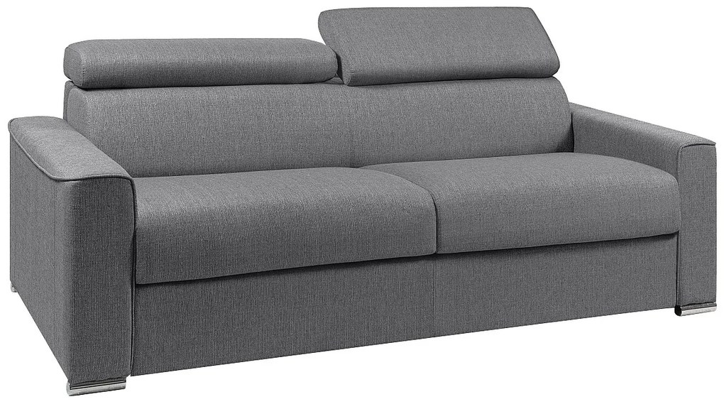 Kanapa 4-osobowa rozkładana typu express z tkaniny VIZIR - kolor szary - pow. spania: 160 cm - Materac 22 cm