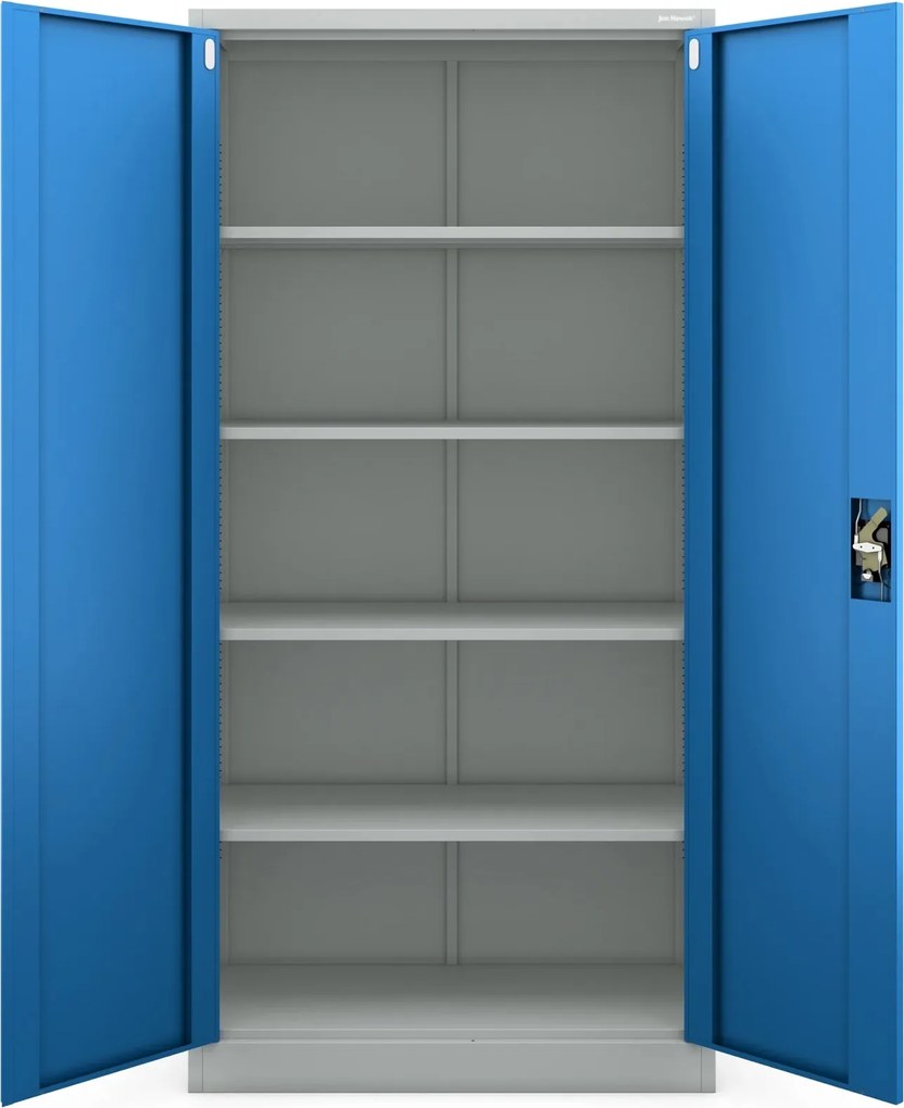 Szafa biurowa Jan dwudrzwiowa 90x40x185 cm szary/niebieski