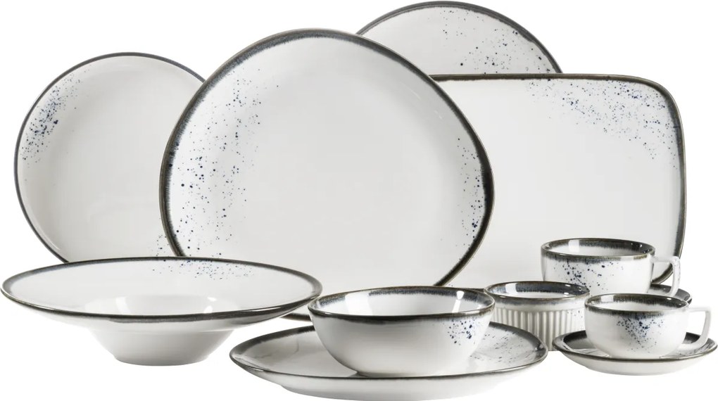 Mäser 4-częściowy zestaw talerzy dla smakoszy Pintar White niebieskie kropki 26 cm