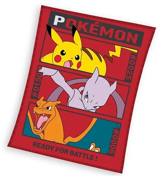 Carbotex Kocyk dziecięcy Pokémon Pikachu MewToo iCharizard, 110 x 140 cm