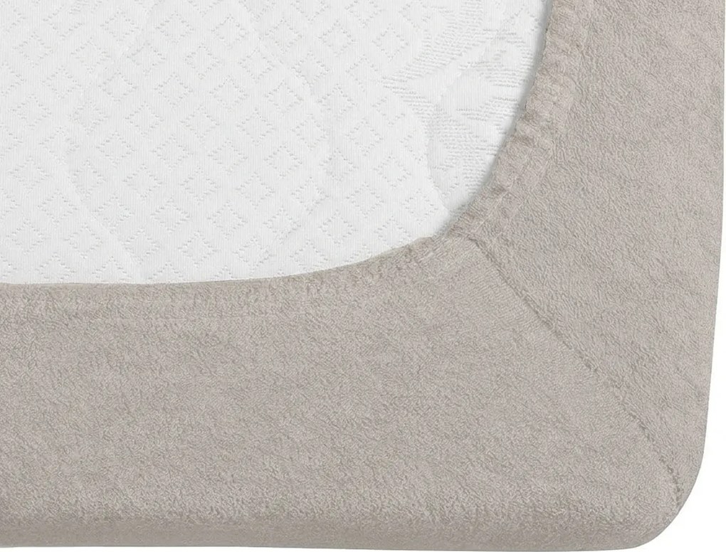 PrzytulneMieszkanie.pl Prześcieradło frotte MOLTON jasnoszare 90 x 200 cm