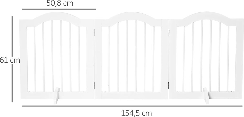 PawHut Drzwi Ochronne do Budy 3częściowe Składane Bezpieczeństwo w Domu i Ogrodzie Białe 1545x295x61 cm | Aosom PL