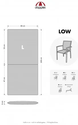 CITY 4417 low - zestaw 4 poduszek na fotele i krzesła