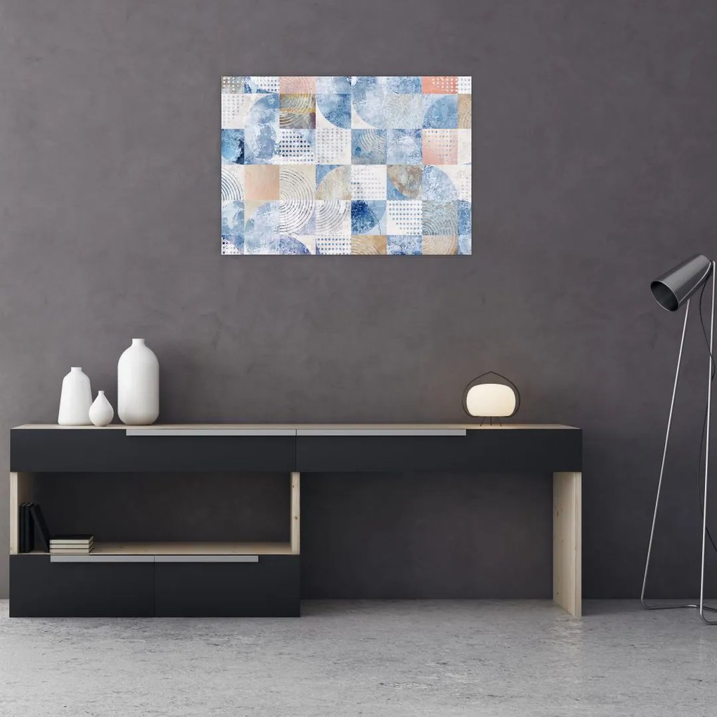 Obraz - Geometryczne kształty na ścianie (70x50 cm)