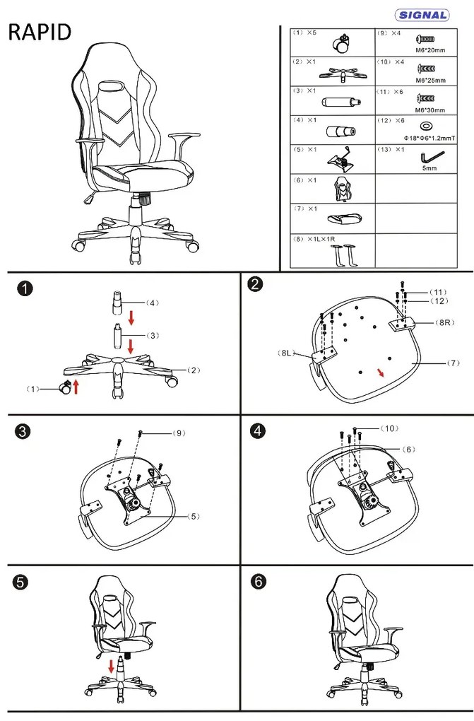 FOTEL OBROTOWY RAPID CZARNY/SZARY SIGNAL