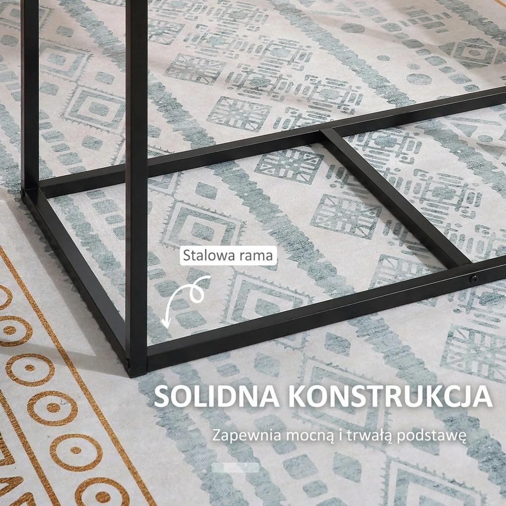 HOMCOM Zestaw stół i krzesła do jadalni kompaktowy stół kuchenny z 2 krzesłami metalowa rama do salonu | Aosom PL