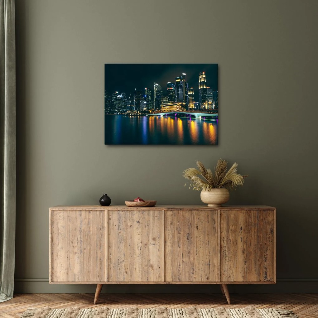 Obraz Singapuru nocą (70x50 cm)