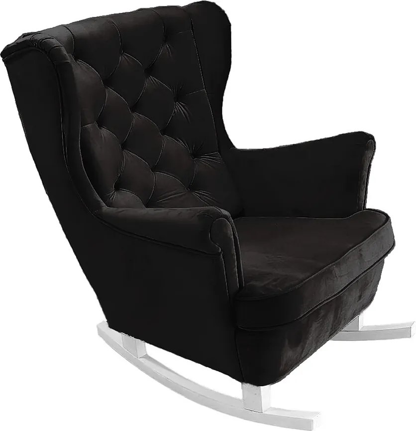 Fotel Relax z Tapicerowanym Siedzeniem i Podłokietnikami, Fotel TV 102x81x95cm Czarny_29884