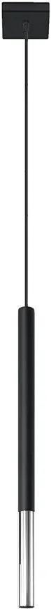 Czarna chromowana pojedyncza lampa wisząca tuba - 3X EX719 B7-S14
