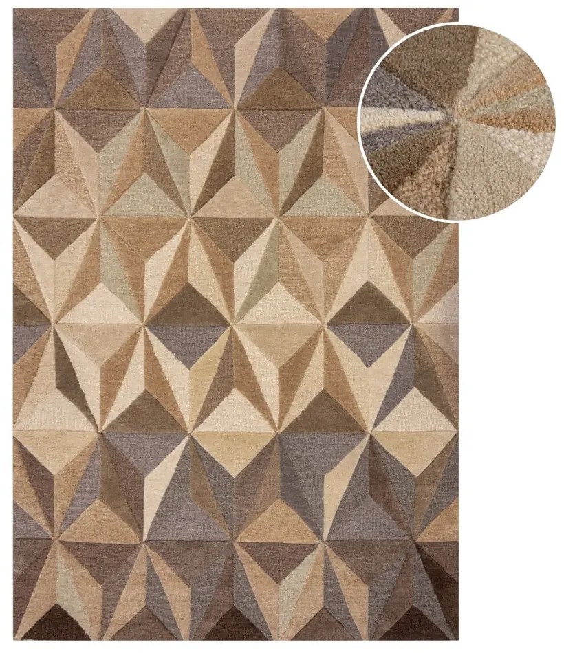 Beżowy wełniany dywan 120x170 cm Reverie – Flair Rugs