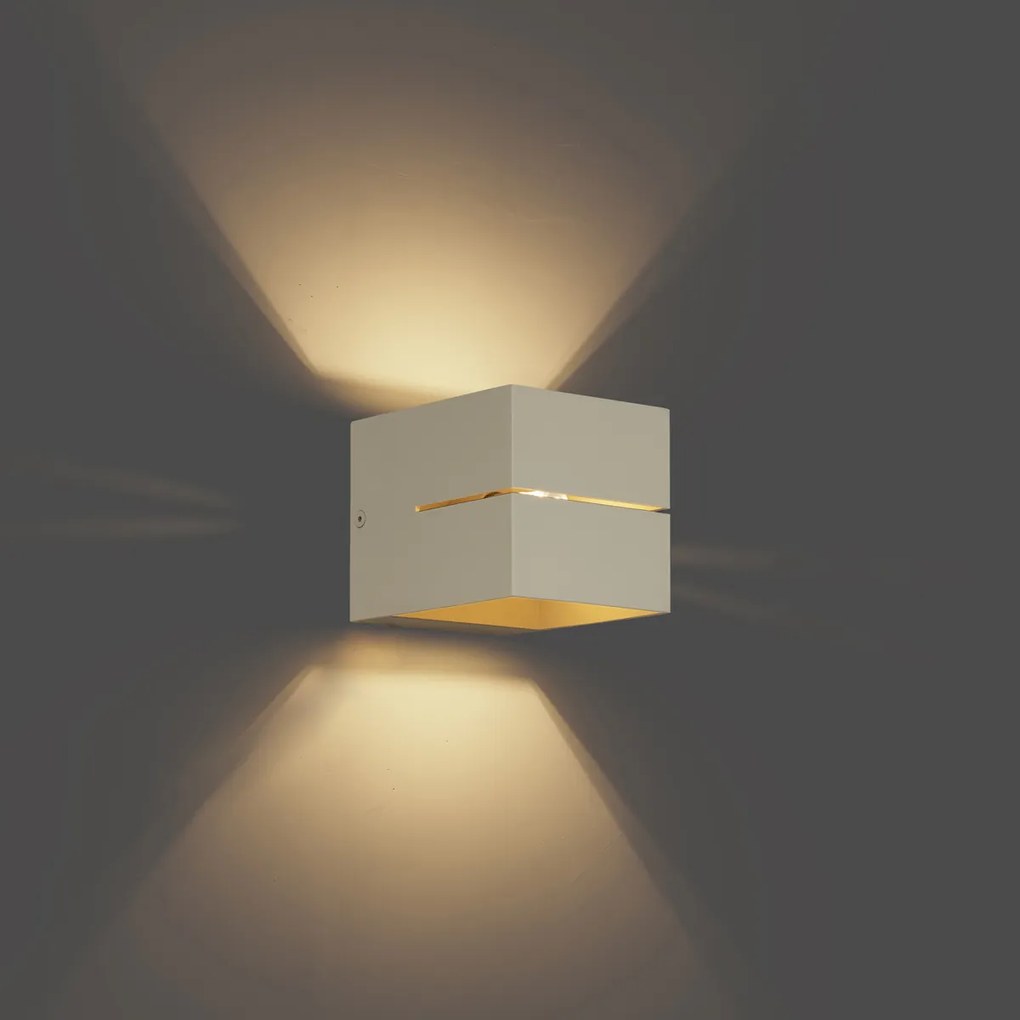 Nowoczesna lampa ścienna beżowa G9 kwadratowa - Transfer