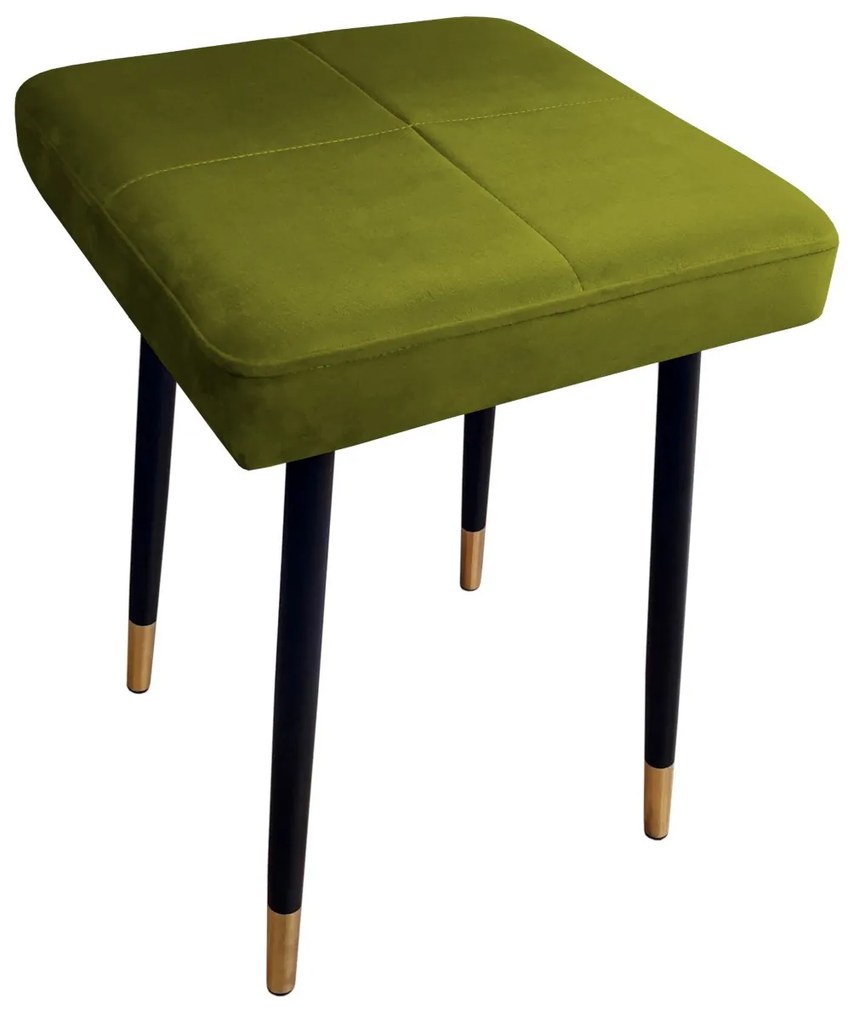 Taboret MAX BL75 oliwka podstawa czarna/złota