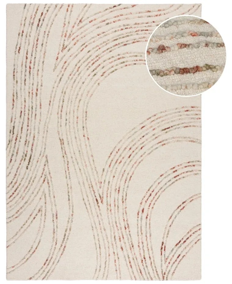 Pomarańczowo-kremowy wełniany dywan 80x150 cm Abstract Swirl – Flair Rugs