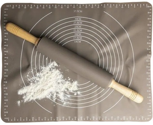 Florina Silikonowy wałek do ciasta Anide, szary