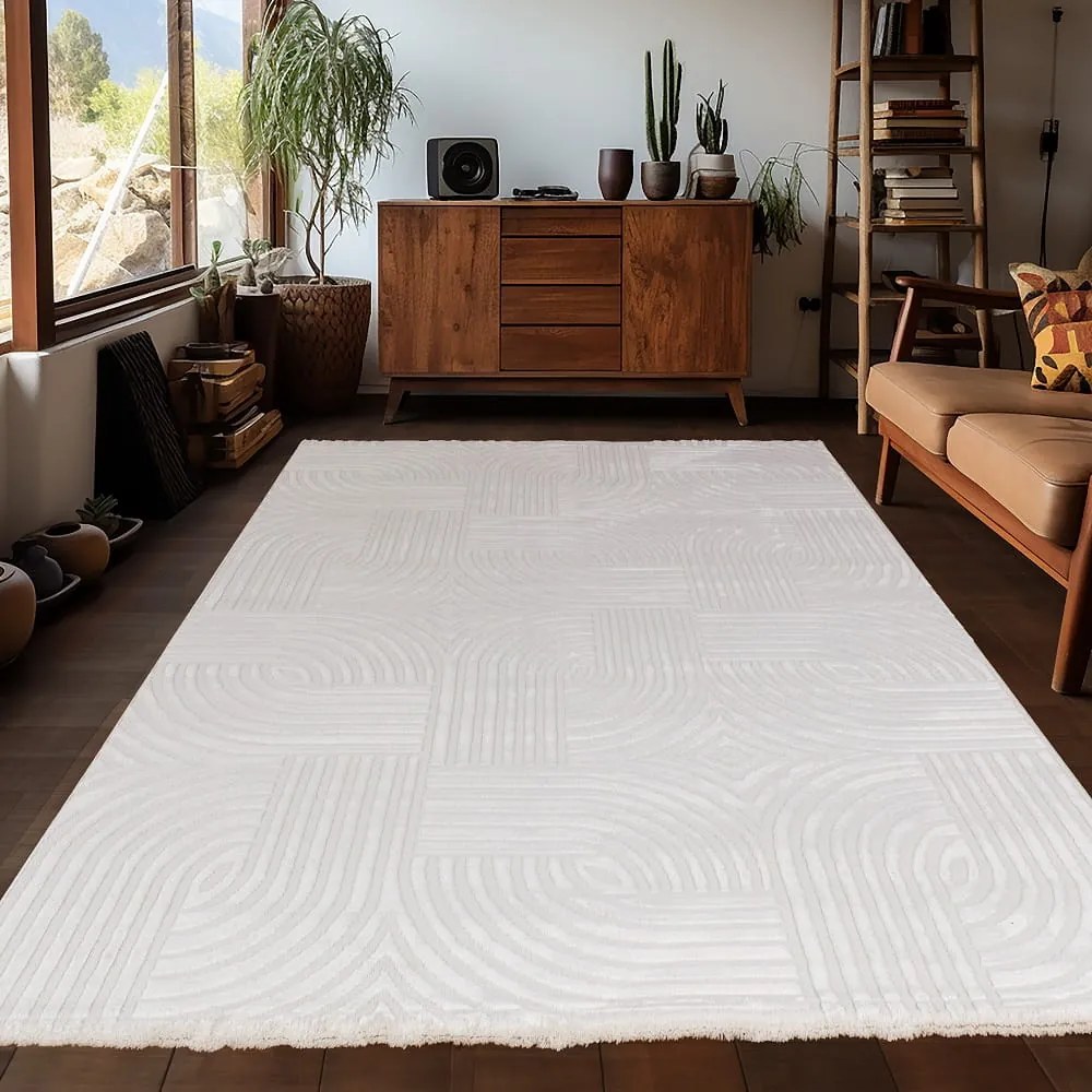 Dywan 3D nowoczesny Sahara Iluzja kremowy 80 cm x 150 cm