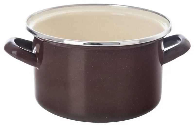 Orion Garnek emaliowany z rantem Brązowy, 2 l, 2 l
