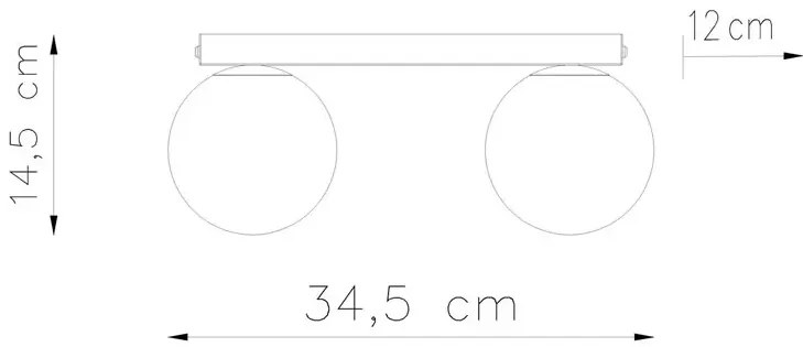 Biała lampa sufitowa z podwójnym kloszem - A164 E7-S81