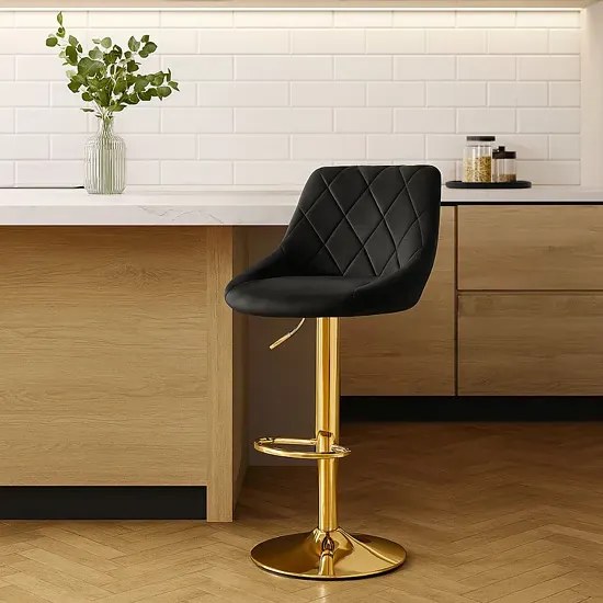 Czarny nowoczesny hoker z oparciem  A6-W11