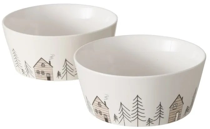 Miseczka z zimowym motywem choinek HOMEWOOD, Ø15 cm