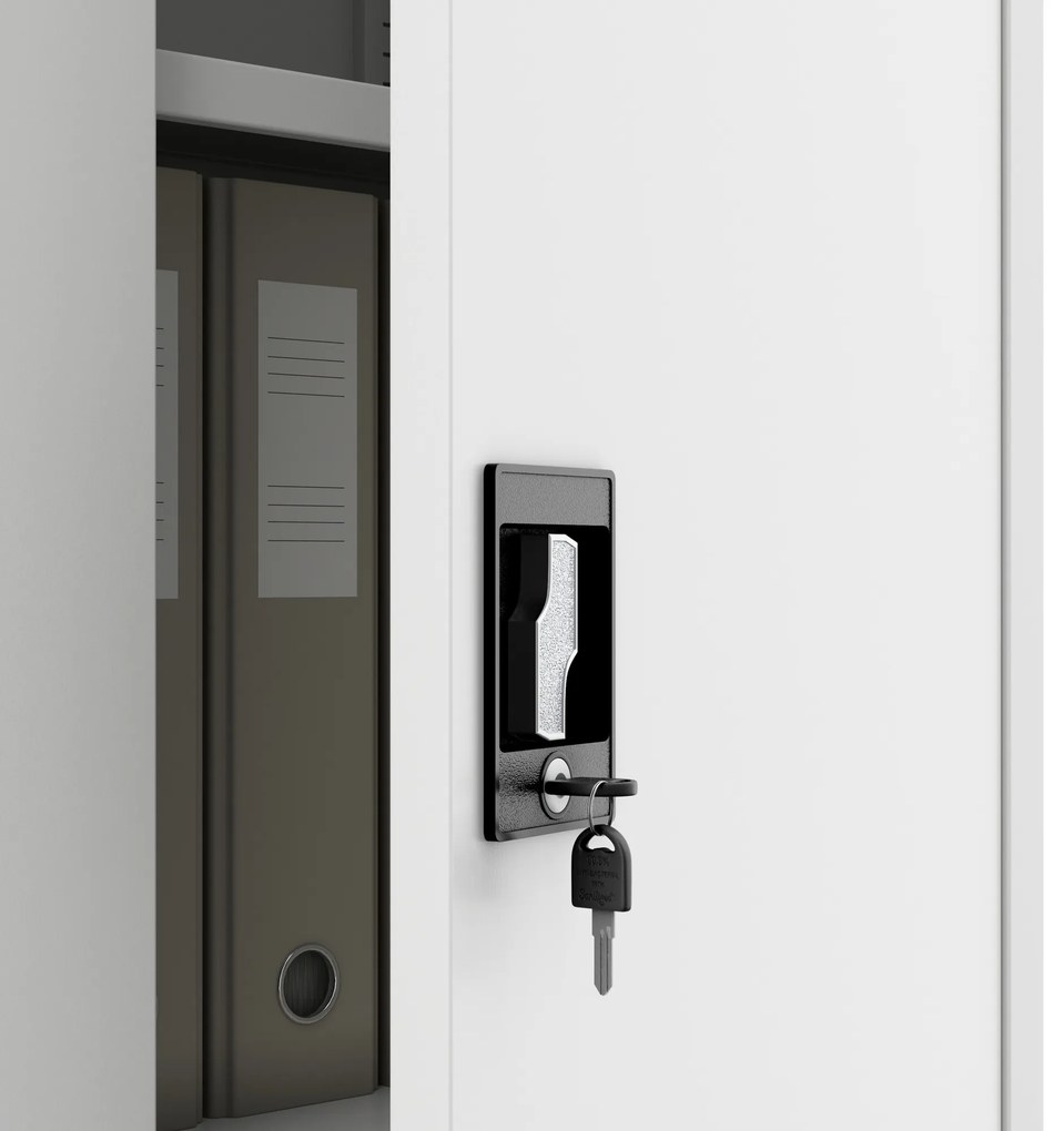 Szafa gospodarcza zamykana DAWID 900 x 1850 x 450 mm, biała