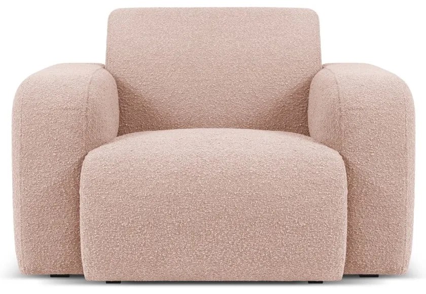 Różowy fotel z materiału bouclé Molino – Micadoni Home
