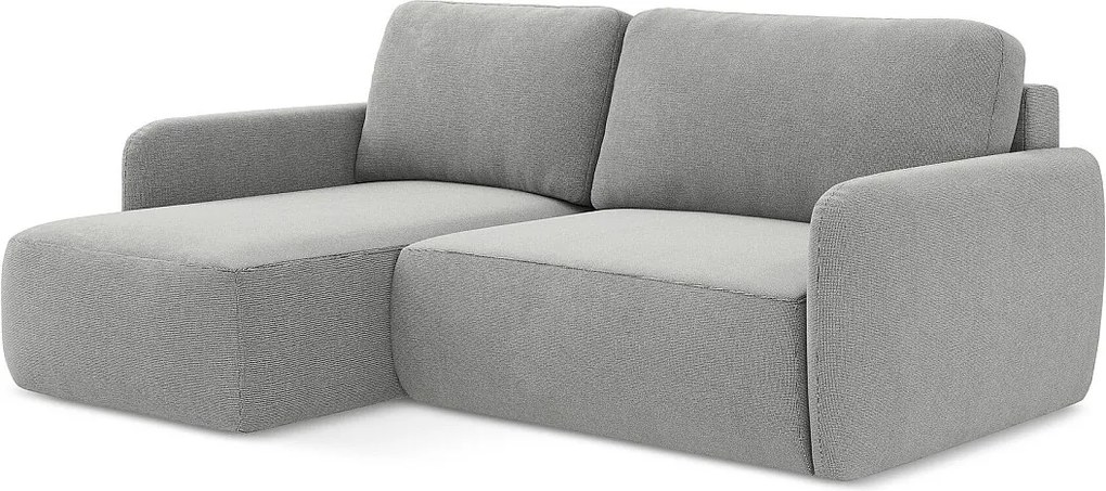 Narożnik lewostronny z funkcją spania - z tkaniny strukturalnej - jasny szary - LILO