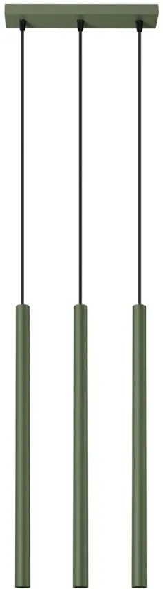Oliwkowa lampa wisząca z trzema tubami - M086-Onyt