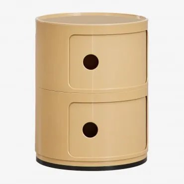 Okrągły Stolik Boczny Babel Z Półkami Dried Herb & 2 Szuflady - Sklum