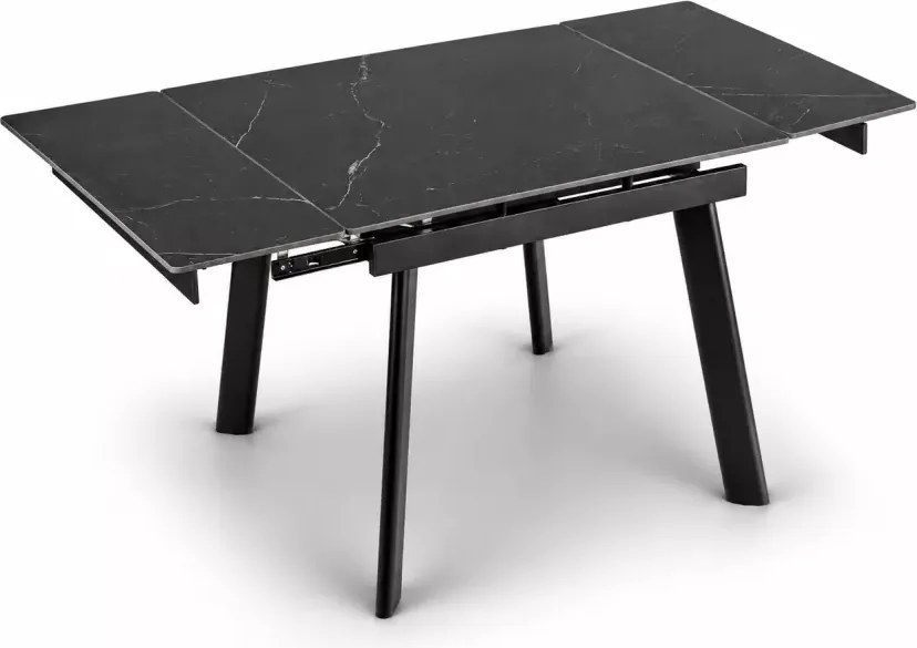 Stół ceramiczny rozkładany Hadson 90–150 cm czarny metal nowoczesny loftowy stół do jadalni