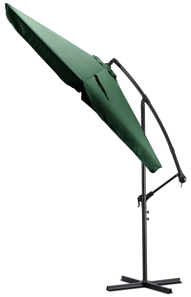 Parasol Ogrodowy Składany AKRON 300 cm Zielony Regulowany Na Taras
