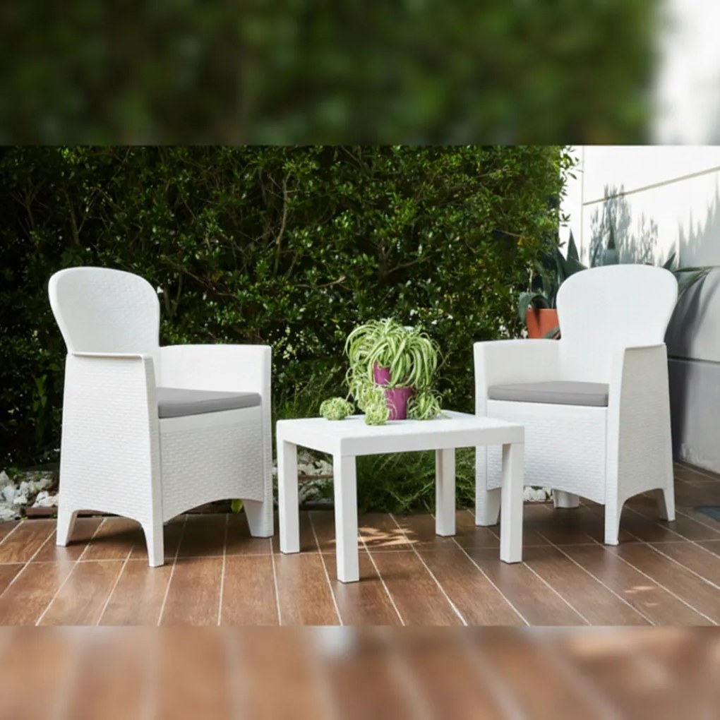 I.P.A.E-Progarden Zestaw ogrodowy AKITA, 3-częściowy, biała