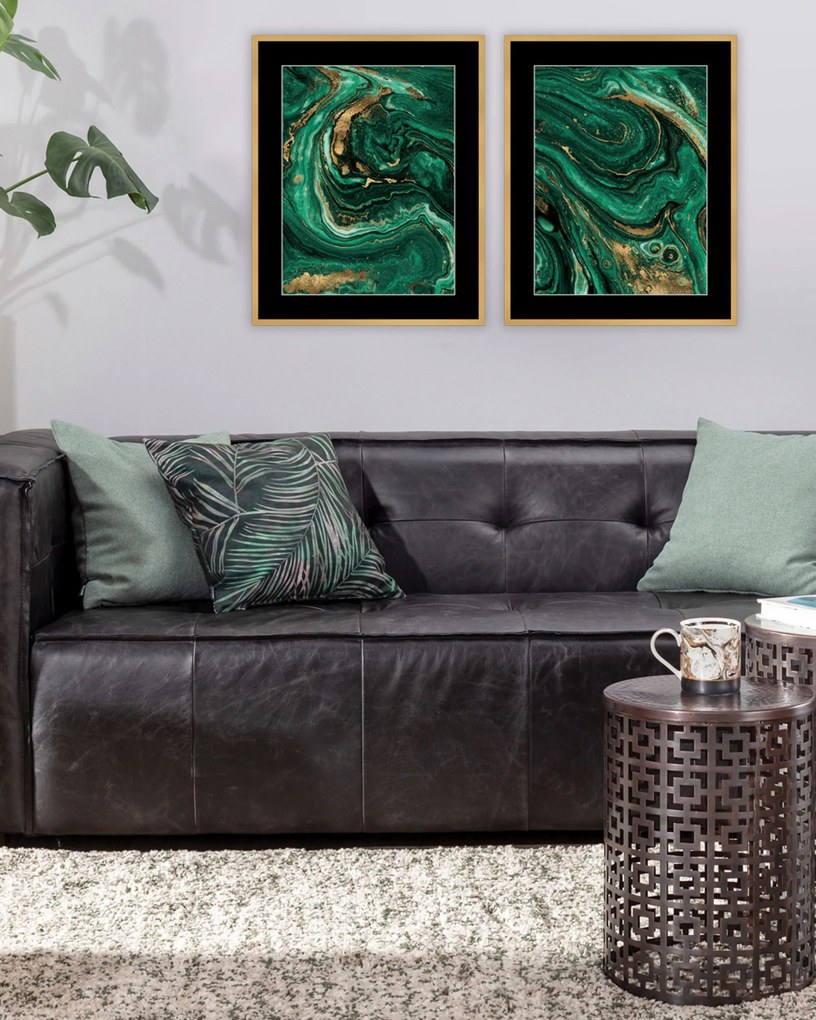 Obraz Abstract Green&Gold I 40 x 50 cm