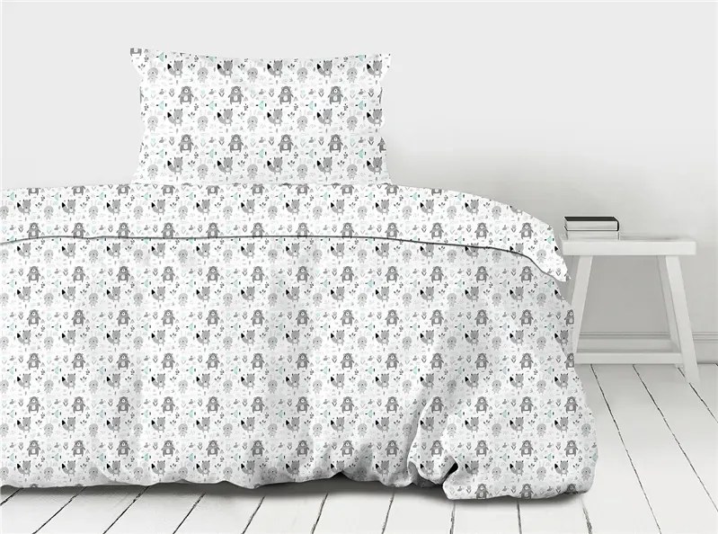 Pościel bawełniana Premium Bielbaw 140x200 Animals GRENO