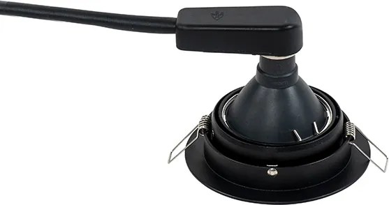 Okrągły reflektor wpuszczany czarny regulowany - Chuck 70