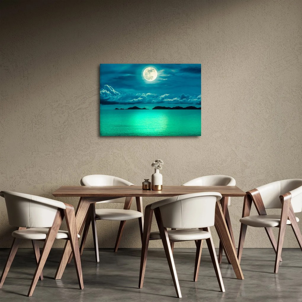 Obraz - Księżyc w pełni nad powierzchnią (70x50 cm)