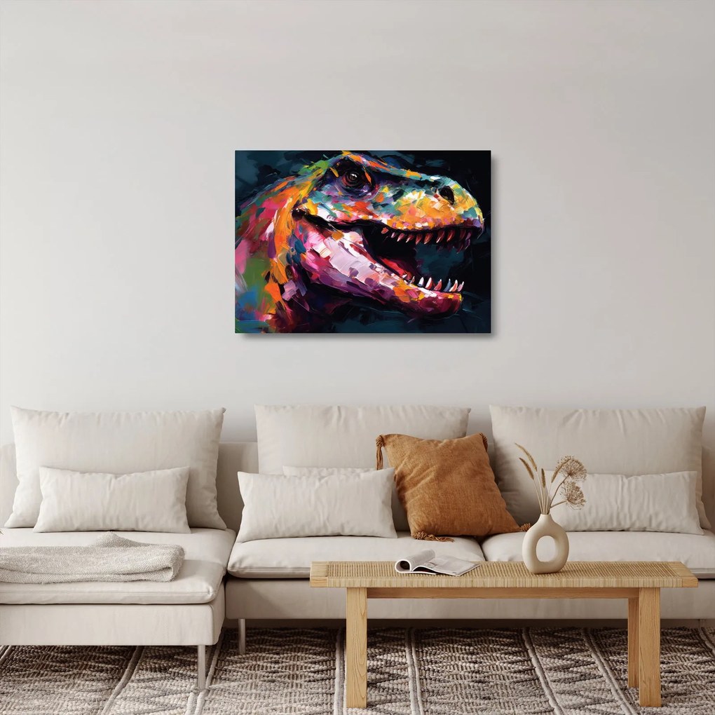 Obraz na szkle - Dinozaur, malarstwo (70x50 cm)