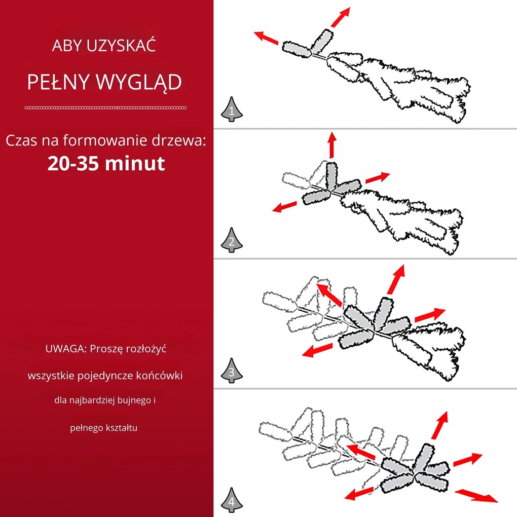 Choinka sztuczna biała 150 cm ze stojakiem HOMCOM | Aosom PL