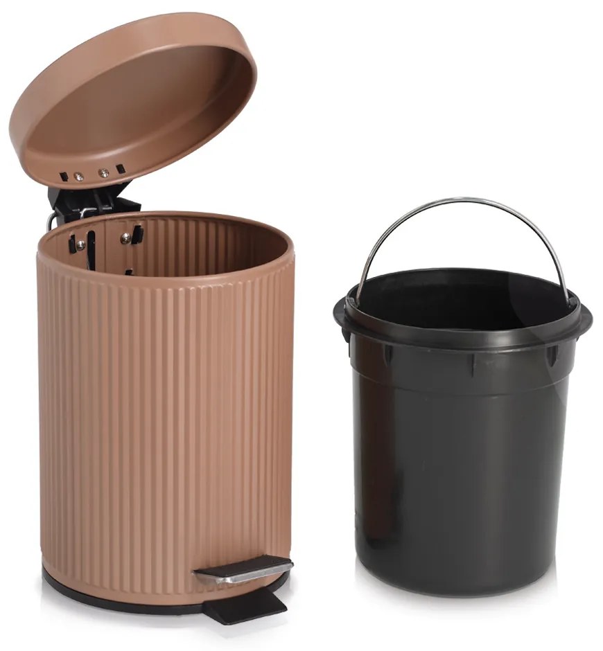 Metalowy kosz łazienkowy BRASS TONE, 3 l